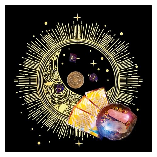 Tischdecke für Altare mit Tarotkarten – Luxuriöse Samtmatte mit esoterischen Mustern | Perfekt zum Lesen von Tarotkarten, Layouts und Ritualpraktiken | Dekoratives Tuch Tischdecke für Altare mit Tarotkarten – Luxuriöse Samtmatte mit esoterischen Mustern | Perfekt zum Lesen von Tarotkarten, Layouts und Ritualpraktiken | Dekoratives Tuch von Generic