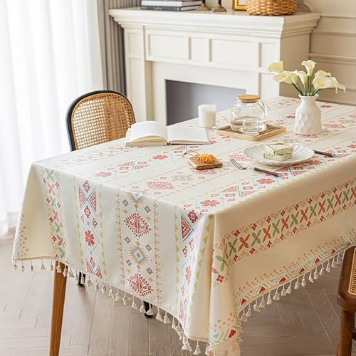 Tischdecke mit Fleckschutz Eckig 90x150cm, Fleckenabweisende und Bügelfreie Tischdecke, Tischtuch mit Lotuseffekt, Abwaschbar Küchentischdecke, für Wohnzimmer, Esszimmer, Balkon, Garten Tischdecke mit Fleckschutz Eckig 90x150cm, Fleckenabweisende und Bügelfreie Tischdecke, Tischtuch mit Lotuseffekt, Abwaschbar Küchentischdecke, für Wohnzimmer, Esszimmer, Balkon, Garten von Generic