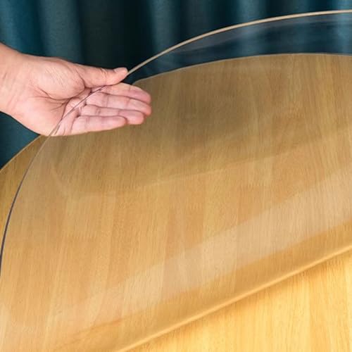 Tischfolie Rund 160cm, Wasserdicht PVC Tischschutzfolie, Tischdecke Abwaschbar Transparent, Tischfolie Rund Transparent, für Outdoor Garten Party Schutzfolie Tisch von Generic