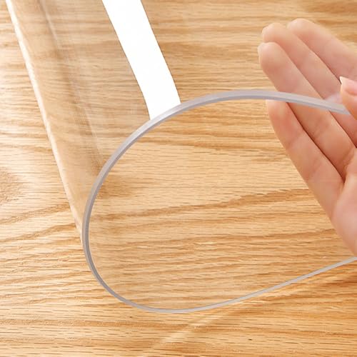 Tischfolie transparent PVC Tischdecke Klar 1.5 mm Transparente Tischdecke Abwaschbar Tischschutz Kratzfest Glasklar Folie Tisch(Transparent,40x80 cm) von Generic