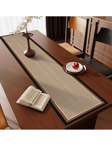 Tischläufer Wasser- und ölbeständige Ledertischdecke - Perfekter Läufer für Couchtische, Esstische, Wohnzimmerdekorationen und jeden Anlass(J,33x80cm/12.87x31.2in) von Generic