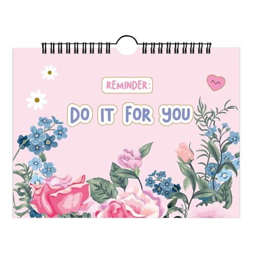 To Do Planner, Planner Notizbuch, Projektplaner Notizbuch - Tägliches Planer-Notizbuch mit Blumenumschlag, ästhetisches Aufgabenlisten-Notizblock 12 Monate für Aufgaben und Termine von Generic