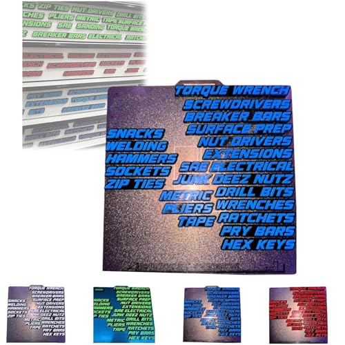 Toolbox -Schubladen -Tags, 3D Magnetic Tool Box -Organizer -Etiketten, ultimative Magnet -Toolbox -Etiketten, einfach zu lesen Druck -"Quick & Easy" & einstellbar, passt zu allen Marken (Blue) von Generic