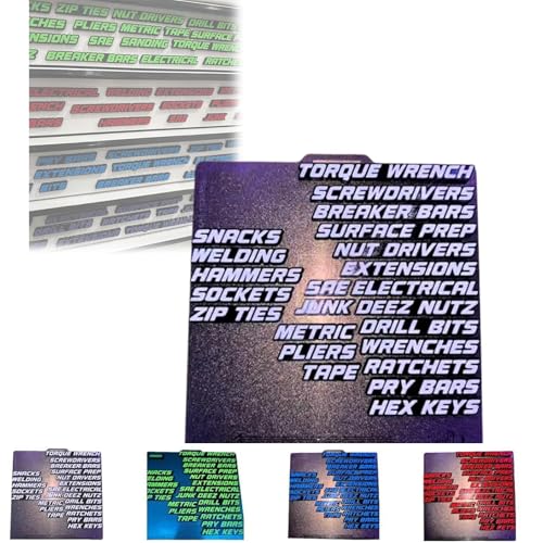 Toolbox -Schubladen -Tags, 3D Magnetic Tool Box -Organizer -Etiketten, ultimative Magnet -Toolbox -Etiketten, einfach zu lesen Druck -"Quick & Easy" & einstellbar, passt zu allen Marken (White) von Generic