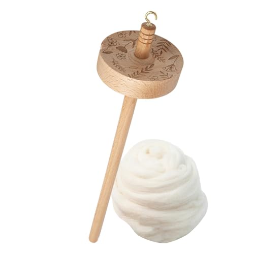 Top Whorl Drop Spindel - Ergonomischer Holzspinner mit Metallhaken, Werkzeug | Perfekt für Anfänger und Profis in Weben, Nähen, Stricken und Garnherstellung Top Whorl Drop Spindel - Ergonomischer Holzspinner mit Metallhaken, Werkzeug | Perfekt für Anfänger und Profis in Weben, Nähen, Stricken und Garnherstellung von Generic