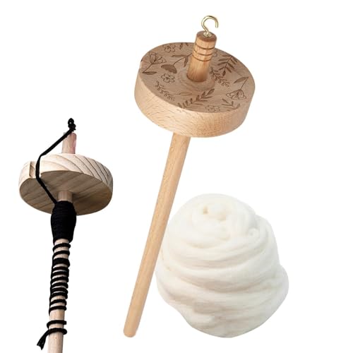 Top Whorl Yarn Spinne - Holz Spinnenwerkzeug für Garn und Faser, leichtes Design | Anfängerfreundliche Spindel für Handspinnen, Holzspindeln mit Metallhaken für Anfänger nähen, Top Whorl Yarn Spinne - Holz Spinnenwerkzeug für Garn und Faser, leichtes Design | Anfängerfreundliche Spindel für Handspinnen, Holzspindeln mit Metallhaken für Anfänger nähen, von Generic