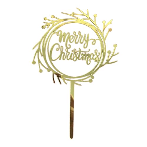 Tortenaufsatz – Kuchendekoration, sichere Acryl-Weihnachts-Kuchendekoration, Frohe Weihnachten, Rentier, Cupcake-Topper, Dessert-Topper, Picks für Frohe Partygeschenke, Zubehör von Generic