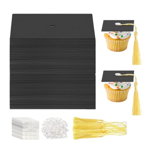 Tortenaufsatz mit Abschlussfeier, Klasse 2024, Cupcake-Topper mit Quaste, Partyzubehör für Cupcakes, Snacks, Dessert, Vorspeisen Tortenaufsatz mit Abschlussfeier, Klasse 2024, Cupcake-Topper mit Quaste, Partyzubehör für Cupcakes, Snacks, Dessert, Vorspeisen von Generic