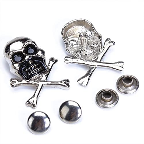 Totenkopf-Nieten, 25 x 18 mm, 10 Sets Totenkopf-Nieten, 25 x 18 mm, 10 Sets von Generic
