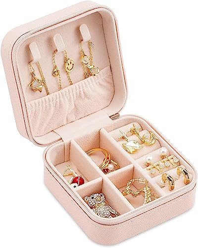 Tragbare Mini-Schmuckschatulle für unterwegs, Leder, Schmuck, Ring, Organizer, Aufbewahrungsbox, Geschenkbox, für Mädchen und Frauen, Rosa Tragbare Mini-Schmuckschatulle für unterwegs, Leder, Schmuck, Ring, Organizer, Aufbewahrungsbox, Geschenkbox, für Mädchen und Frauen, Rosa von Generic