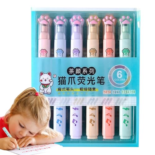 Tragbare farbenfrohe Highlighters mit Katzenpfoten, Stifte und Büroangestellten, Multifunktionen zum Schreiben und Scrapbooking | Schulmaterial für Kinder und Erwachsene Tragbare farbenfrohe Highlighters mit Katzenpfoten, Stifte und Büroangestellten, Multifunktionen zum Schreiben und Scrapbooking | Schulmaterial für Kinder und Erwachsene von Generic