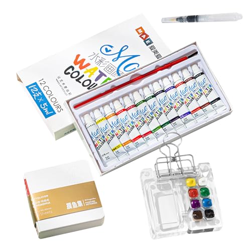 Tragbares Aquarell-Set - Reisekünstler-Kits, Outdoor-Skizzenpalette | Lackset Für Männer, Bequemes Reisen Kits Zum Zeichnen Im Freien, Aquarellbedarf Tragbares Aquarell-Set - Reisekünstler-Kits, Outdoor-Skizzenpalette | Lackset Für Männer, Bequemes Reisen Kits Zum Zeichnen Im Freien, Aquarellbedarf von Generic