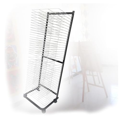 Tragbares Kunst-Trockengestell mit 40 herausnehmbaren Regalen, Kunstwerk-Aufbewahrungs-Display-Organizer mit Rädern für Klassenzimmer, Vorschule, Heimstudio – platzsparend, ideal für von Generic