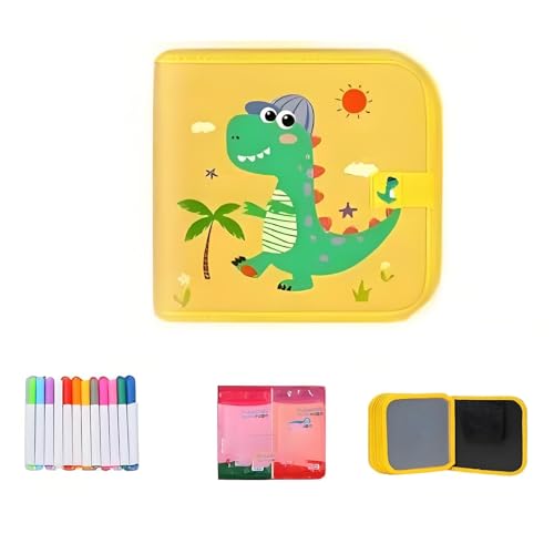 Tragbares löschbares Graffiti-Zeichenbuch, löschbarer Zeichenblock mit 12 Aquarellstiften, 14-seitiges Zeichnen(Yellow) von Generic