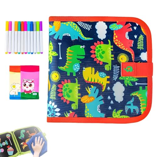 Tragbares löschbares Graffiti-Zeichenbuch, löschbares Buch-Kritzelset, magisches Zeichenbuch mit 12 Aquarellstiften, 14-seitiges Zeichnen, pädagogische Zeichenspielzeuggeschenke(Red) von Generic