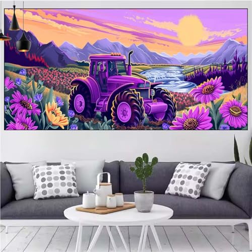 Traktor Diamond Painting xxl 90x180cm Diamond Painting Erwachsene Landschaft Diamant Malerei Set,Mosaikherstellung Malen Nach Zahlen Cross Stickerei Kunst Leinwand Malerei Kits,Gifts Frauen CN-1058 von Generic