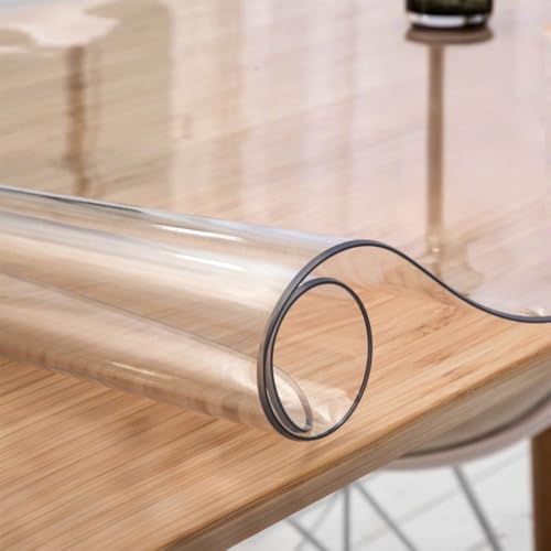 Transparent Tischdecke Wasserdicht Glasklar Tischschutz PVC Folie Tisch Schutzfolie 2.0mm Hitzebeständig glasklare Folie(Transparent,30x40 cm) von Generic