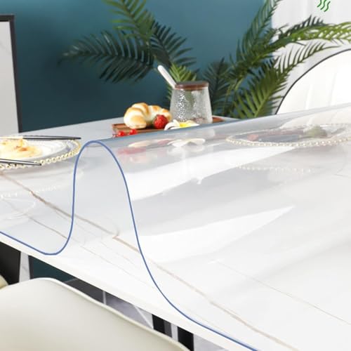 Transparente PVC-Schreibtischschutzmatte, 2 mm dick, rechteckige Tischdecke, Schreibmatten, transparente Schreibtischunterlagen, rutschfest, hitzebeständig für Esszimmertische (transparent, Transparente PVC-Schreibtischschutzmatte, 2 mm dick, rechteckige Tischdecke, Schreibmatten, transparente Schreibtischunterlagen, rutschfest, hitzebeständig für Esszimmertische (transparent, von Generic