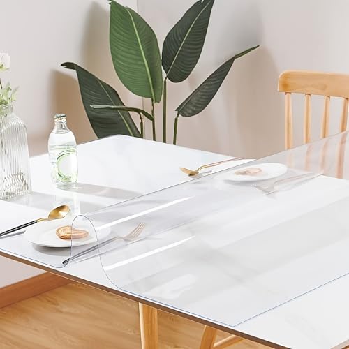 Transparente Schreibtischunterlage aus Kunststoff, 2 mm, Tischabdeckung, Schutzpolster auf Schreibtischen, Kratzfest und leicht zu reinigen, für Bürokommoden, Kinderschreibtische, Nachttisch Transparente Schreibtischunterlage aus Kunststoff, 2 mm, Tischabdeckung, Schutzpolster auf Schreibtischen, Kratzfest und leicht zu reinigen, für Bürokommoden, Kinderschreibtische, Nachttisch von Generic