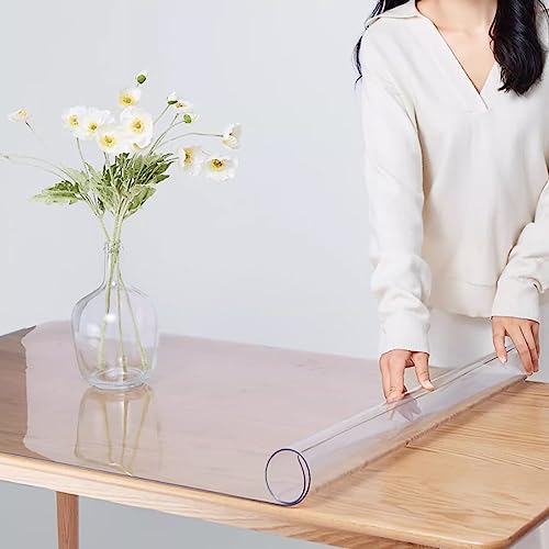 Transparente Tischdecke, 1,0 mm durchsichtige Tischdecke, wasserdichter PVC-Tischdeckenschutz, wasserdichte transparente Tischdecke für Restaurants, Kunststoff-Tischschutz für Esstische (140 von Generic