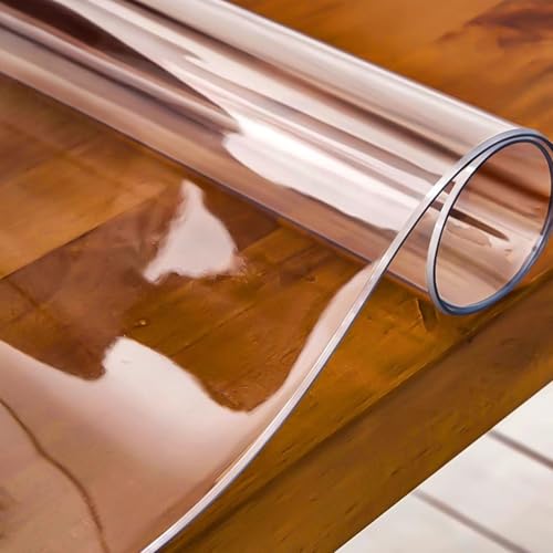 Transparente Tischdecke PVC-Tischschutz, Kristallklare, wasserdichte und hitzebeständige Tischfolie, Kratzfeste, abwaschbare Schutzfolie für Büro- und Couchtische (Dicke 2 mm, 40 x von Generic