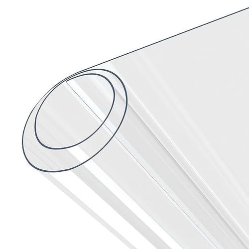 Transparente Tischfolie 0.80 mm Klar Schreibtischmatte Bodenschutzmatte Bürostuhl 40x120cm 90x160cm 100x100cm Fettdicht Tischschutzfolie für Küche Zuhause Picknick Outdoor(23x59"(60x150cm)) von Generic