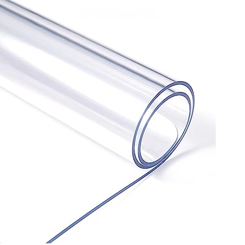 Transparente Tischschutzfolie aus PVC, 1,5 mm, wasserdicht, ölbeständig und temperaturbeständig, transparente Tischdecke, abwischbare transparente Kunststoff-Tischdecke (160 x 260 cm) von Generic
