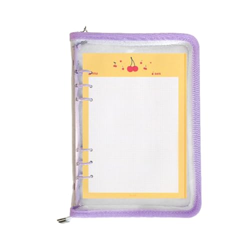 Transparenter Ordner-Cover | 6-Loch Softcover Ordner | A5 oder A6 Detachable Journal Organizer für Schule, Reisen und Studium von Generic