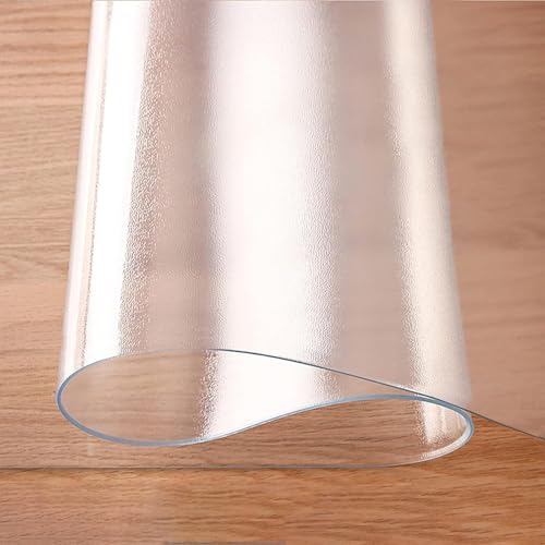 Transparenter Tischschutz, transparenter PVC-Tischplattenschutz, 2 mm Dicke Tischabdeckung, rechteckige Tischunterlagen für Esszimmertisch/Schreibtisch (matt, 100 cm × 120 cm (39'' x 47'')) von Generic