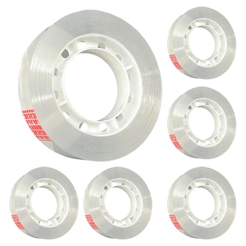 Transparentes Klebeband, Nachfüllrollen für Klebebandspender, transparentes Klebeband mit starker Haftung, 6 Rollen, transparentes Band mit weicher Entnahme, von Generic
