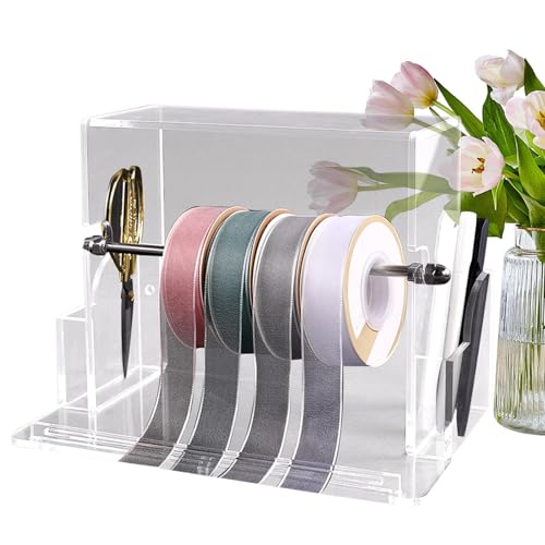 Transparentes Klebebandregal – Acrylrollen-Aufbewahrungshalter, transparenter Klebeband-Aufbewahrungs-Organizer | Acrylbandrollenhalter, Etikettenspender von Generic