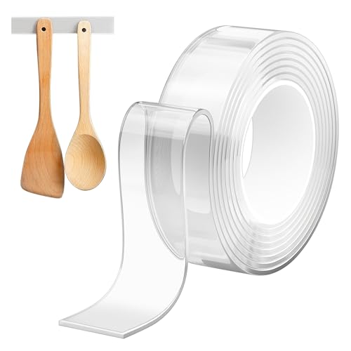Transparentes Nano-Klebeband, doppelseitiges Nano-Klebeband für Teppiche, Foto, 3 m, 1 m, 1 m, 2 Rollen von Generic