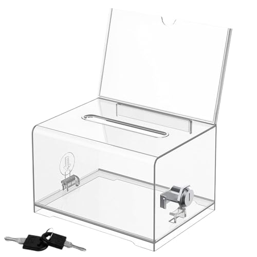 Transparentes Visitenkartenetui - Depotbox mit Schloss, transparentes Visitenkartenetui | Transparenter Behälter für Visitenkartensammlung, tragbare Vorschlagbox von Generic