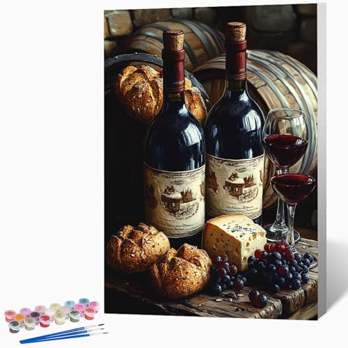 Traube Malen Nach Zahlen Erwachsene Wein Malen Nach Zahlen DIY Set Erwachsene 30×40cm, Kreativ Handgemalt Leinwand Set Mit 3-Pinseln Und Acrylfarbe, Geschenke FüR Frauen (Ohne Rahmen) -LKF07126H von Generic