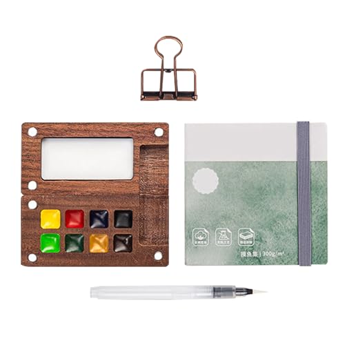 Travel Di Paint Paint – Box mit Gitter aus Holz, Taschenpapierpuffer | Das komplette Set enthält Pinselstifte, Sketchbook, Clips, perfekt für Studenten, Hobbys, Ar Travel Di Paint Paint – Box mit Gitter aus Holz, Taschenpapierpuffer | Das komplette Set enthält Pinselstifte, Sketchbook, Clips, perfekt für Studenten, Hobbys, Ar von Generic