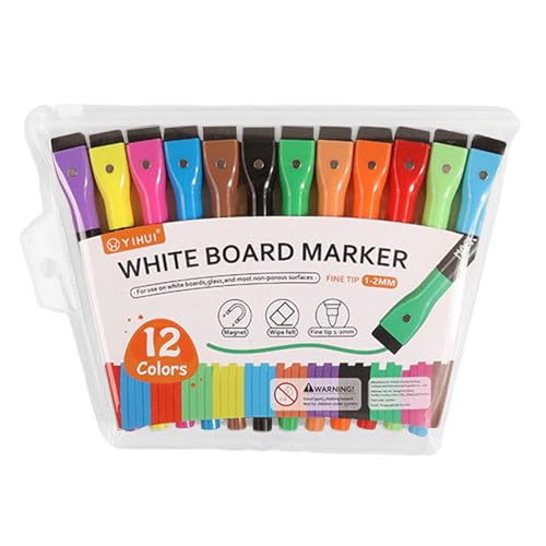 Trockenlöschmarker, feine Spitze, trocken abwischbare Marker, feine Spitze, 12 Stück, trocken abwischbar, magnetisch, trocken abwischbar, feine Spitze Trockenlöschmarker, feine Spitze, trocken abwischbare Marker, feine Spitze, 12 Stück, trocken abwischbar, magnetisch, trocken abwischbar, feine Spitze von Generic