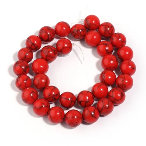 Türkis-Steinperlen, rund, natürliche Edelsteinperlen für selbstgemachte Armbänder, Halsketten, Schmuckherstellung, 12 mm (28 Stück) von Generic