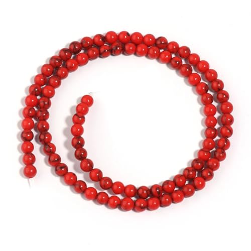 Türkis-Steinperlen, rund, natürliche Edelsteinperlen für selbstgemachte Armbänder, Halsketten, Schmuckherstellung, 4 mm (87 Stück) von Generic