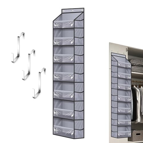 Türplattformständer – Türschrank aus PVC, Organizer für Taschen aus Netzstoff | Split Door Hut Stand Hook Side Pockets Platz – spart Aufbewahrung von Hüten, Handtüchern Türplattformständer – Türschrank aus PVC, Organizer für Taschen aus Netzstoff | Split Door Hut Stand Hook Side Pockets Platz – spart Aufbewahrung von Hüten, Handtüchern von Generic