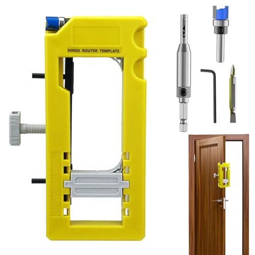 Türscharnier Vorlage - Router Jig Guide, Silikon Non-Slip Pads | Schrank Scharnier Werkzeuge Während 3 Bis 5 Zoll Länge Und 1/4 Bis 5/8 Zoll Dicke, Stabile Ausrichtungsleuchte Für Holzbearbeitung T von Generic
