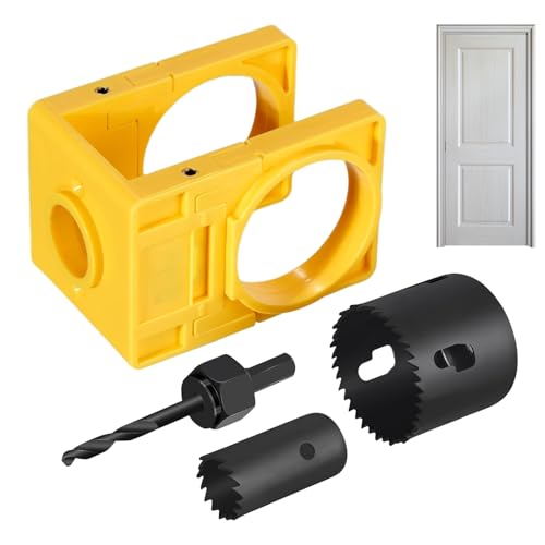 Türschloss Installationssatz, Lochsägen-Set für Türknaufschloss, Kohlenstoffstahl Handwerkzeuge mit Führungsschablone, Lochbohrwerkzeug für 1-3/8 bis 1-3/4 Zoll Türen Türschloss Installationssatz, Lochsägen-Set für Türknaufschloss, Kohlenstoffstahl Handwerkzeuge mit Führungsschablone, Lochbohrwerkzeug für 1-3/8 bis 1-3/4 Zoll Türen von Generic