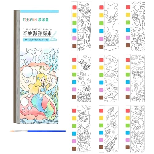 Tupfer zum Malen, Malpapier für Kinder – Niedliche Taschen-Malbücher für Malerei, Kunst und Handwerk, Aquarell-Malset, Reiseaktivitäten, Aquarellmalbuch p von Generic