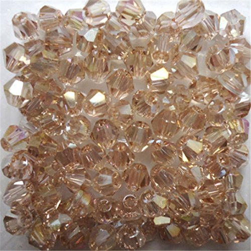 U Pick Colors Doppelkegel-Perlen, facettierte Kristallperlen, Glasperlen, lose Abstandshalter-Perlen für DIY-Schmuckherstellung, 200 Stück, zarte Rose von Generic