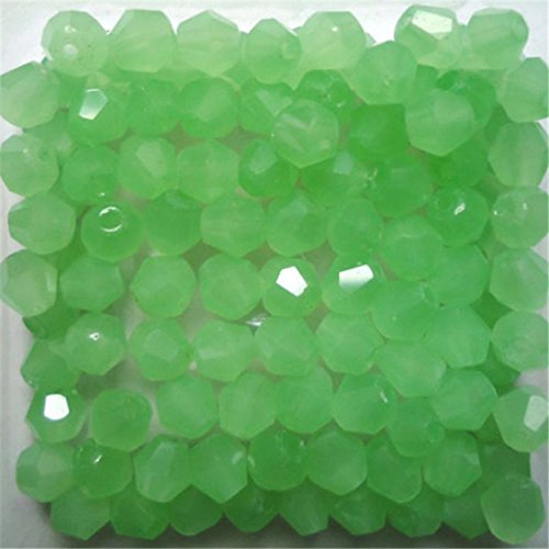 U Pick Colors Doppelkegel-Perlen, facettierte Kristallperlen, Glasperlen, lose Abstandshalter-Perlen für DIY-Schmuckherstellung, 4 mm, 200 Stück (Solid Green) von Generic