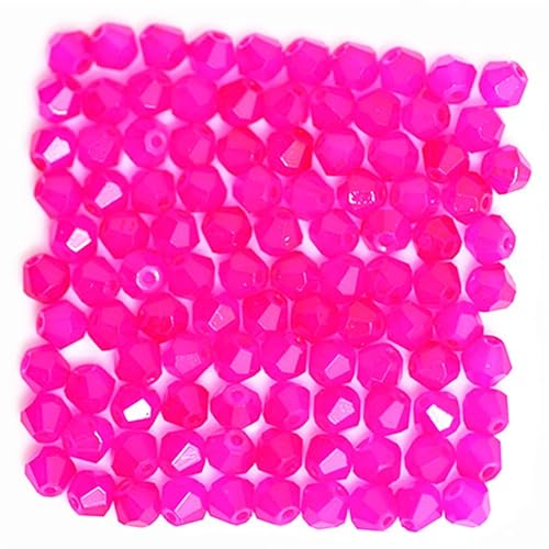 U Pick Colors Doppelkegel-Perlen, facettierte Kristallperlen, Glasperlen, lose Abstandshalter-Perlen für DIY-Schmuckherstellung, 4 mm, 200 Stück (massive Rose) von Generic