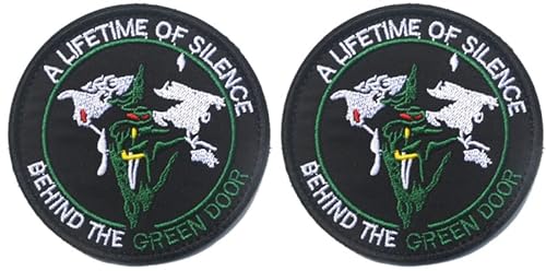 USAF Black Ops Area 51 Behind The Green Door Stickflicken, Rückseite für Klettverschluss, Morale Patches, taktisches Militär-Abzeichen, 2 Stück von Generic