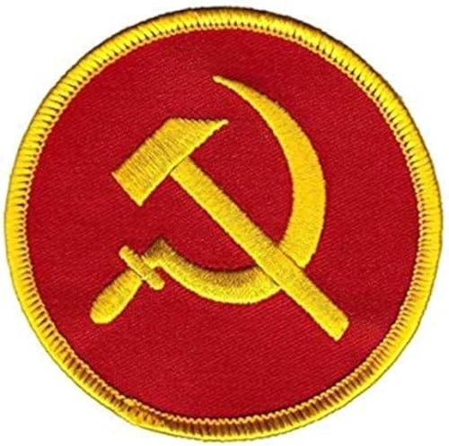 UdSSR Kommunistischer Aufnäher (7,6 cm) Haken + Schlaufe besticktes Abzeichen Hammer und Sichel Sowjetunion Logo Russland Militär Moral Taktische Weste Airsoft Geschenk Patches von Generic