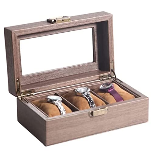 Uhrenvitrine, 3 Steckplätze Uhrenaufbewahrungsbox Uhrenbox mit Glasabdeckung Retro-Schmuckschatulle Uhrengehäuse-Aufbewahrungsbox Herrenuhrenbox Uhrenvitrine, 3 Steckplätze Uhrenaufbewahrungsbox Uhrenbox mit Glasabdeckung Retro-Schmuckschatulle Uhrengehäuse-Aufbewahrungsbox Herrenuhrenbox von Generic