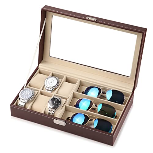 Uhrenvitrine, Schmuckschatulle, Uhrenbox für Herren und Damen, Leder, Aufbewahrung, Sammlung, Organizer, Schmucketui, Herrenuhrenbox Uhrenvitrine, Schmuckschatulle, Uhrenbox für Herren und Damen, Leder, Aufbewahrung, Sammlung, Organizer, Schmucketui, Herrenuhrenbox von Generic
