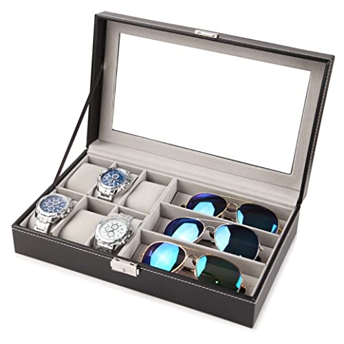 Uhrenvitrine, Schmuckschatulle, Uhrenbox für Herren und Damen, Leder, Aufbewahrung, Sammlung, Organizer, Schmucketui, Herrenuhrenbox Uhrenvitrine, Schmuckschatulle, Uhrenbox für Herren und Damen, Leder, Aufbewahrung, Sammlung, Organizer, Schmucketui, Herrenuhrenbox von Generic